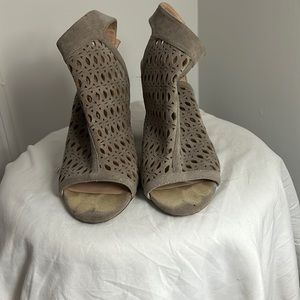 Grey chunky heels